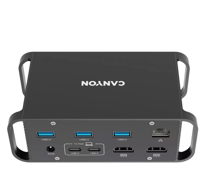 Akcesoria CANYON Stacja dokująca DS-95 2*4K UHD 14 w 1 USB-C Szara